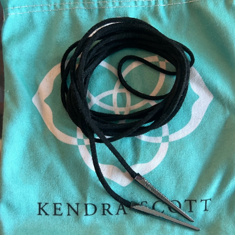 Kendra Scott leather and gun metal choker